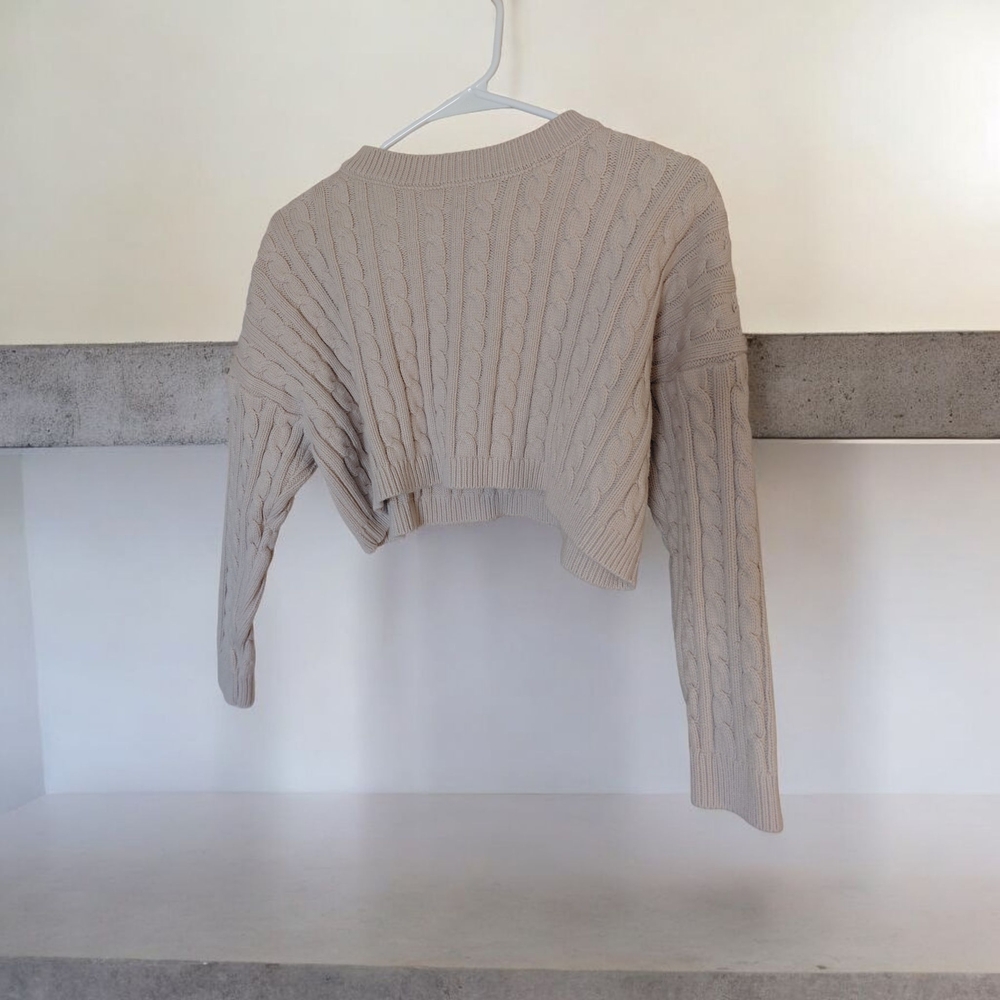 Forever 21 Cream Cable Knit Sweater